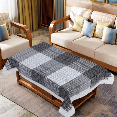 KUBER INDUSTRIES Self Design 4 Seater Table Cover(Gray, PVC)