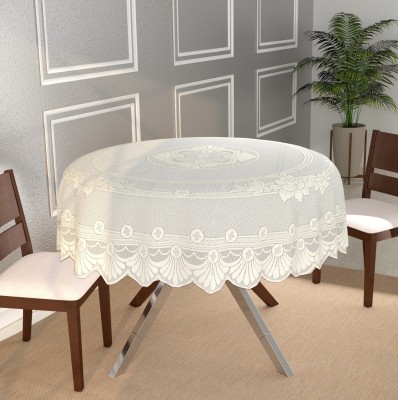 Bigger fish Floral 8 Seater Table Cover(Beige, Cotton)