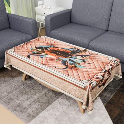 KUBER INDUSTRIES Self Design 4 Seater Table Cover(Brown, PVC)