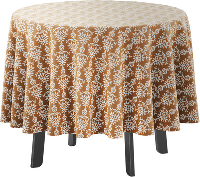 Vargottam Printed 4 Seater Table Cover(Light Brown2, Polyester)