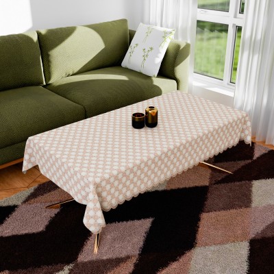 KUBER INDUSTRIES Floral 4 Seater Table Cover(Brown, Vinyl)