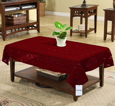 Shri Ganesh Handloom Self Design 4 Seater Table Cover(Maroon, Cotton)