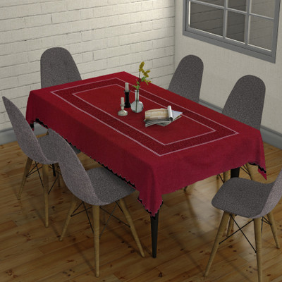 Sunrise Solid 4 Seater Table Cover(Maroon, Polyester)