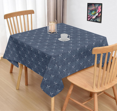 OASIS Cotton 2 Seater Printed Table Cover(Blue)