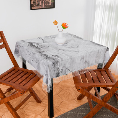 KUBER INDUSTRIES Solid 4 Seater Table Cover(Gray, PVC)