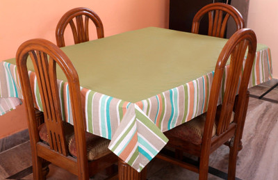 Dekor World Cotton 4 Seater Printed Table Cover(Green)