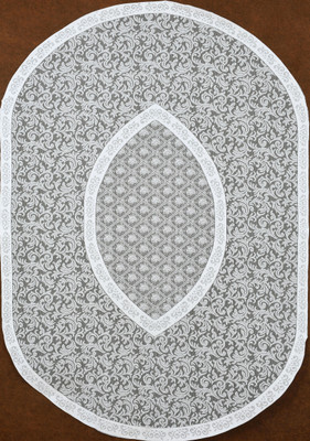 EASTTARDOMM Floral 6 Seater Table Cover(Grey, Cotton)