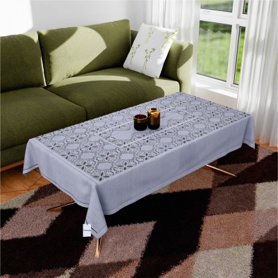 HOMESTIC Floral 4 Seater Table Cover(Grey, Cotton)