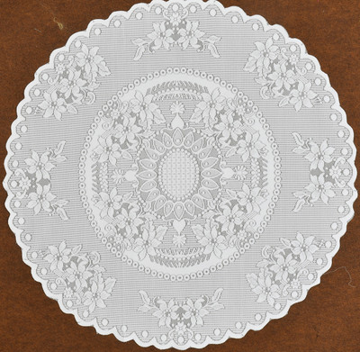 EASTTARDOMM Floral 4 Seater Table Cover(White, Cotton)