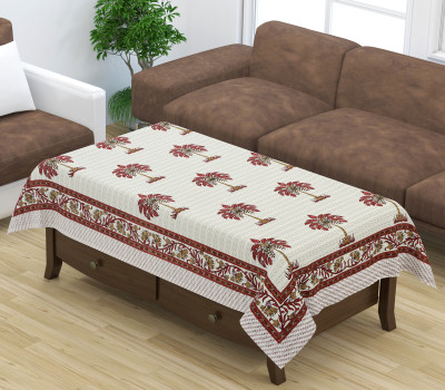 FAIRY HOME Printed 4 Seater Table Cover(Meroon, Polyester)