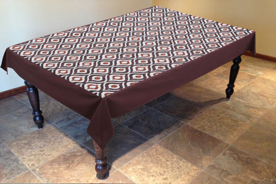 Dekor World Cotton 4 Seater Printed Table Cover(Brown)