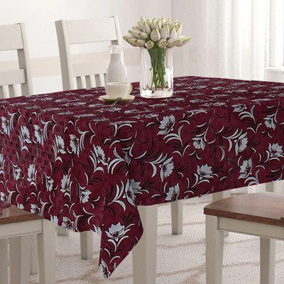 Wings Star Printed 6 Seater Table Cover(Red, Polyester)