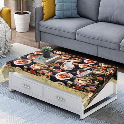 homerz Cotton 4 Seater Floral Table Cover(STRAWBERRY)