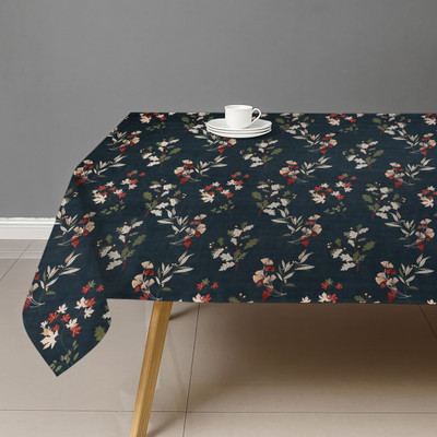 Mega Cart Home Cotton 8 Seater Floral, Printed Table Cover(Blue Floral Super-Soft)