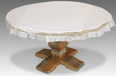 KUBER INDUSTRIES Self Design 4 Seater Table Cover(Silver, PVC (Polyvinyl Chloride))