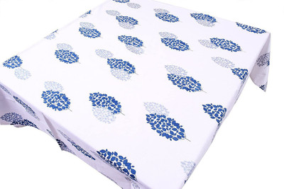 RajoDyana Printed 6 Seater Table Cover(Blue, Silver, Cotton)