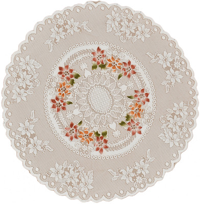 EASTTARDOMM Floral 6 Seater Table Cover(Beige, Cotton)