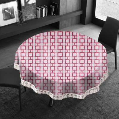 E-Retailer Geometric 8 Seater Table Cover(Red, PVC)