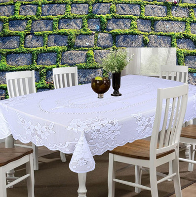 EASTTARDOMM Cotton 6 Seater Floral Table Cover(Brown)