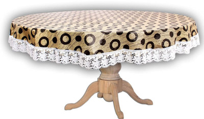 Bharta Retail Printed 4 Seater Table Cover(Yellow, PVC)