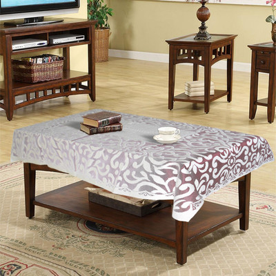 KUBER INDUSTRIES Self Design 4 Seater Table Cover(Maroon, Cotton)