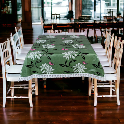 Mopak Decor Printed 6 Seater Table Cover(Green, Polyester)