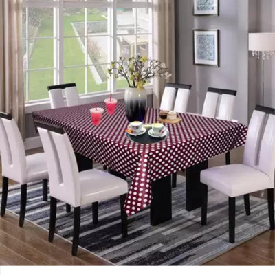 CASA FURNISHING Polyester 6 Seater Floral Table Cover(Pink, White)