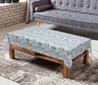 COTTON CANDY Geometric 4 Seater Table Cover(Blue & Grey, Cotton)