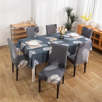 Magic Cover Printed 6 Seater Table Cover(Dark Grey, Polyester, Pack of 7)