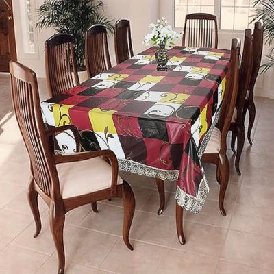ZITIN Checkered, Geometric 6 Seater Table Cover(Multicolor, PVC, Polyester)
