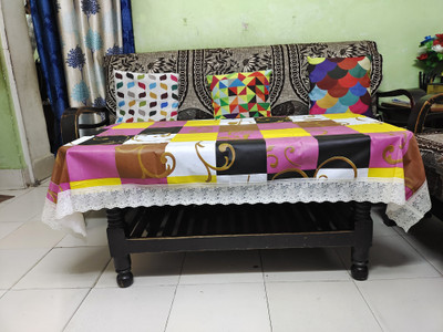 ZITIN Printed 2 Seater Table Cover(Multicolor, PVC)