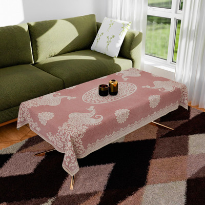 HOMESTIC Self Design 4 Seater Table Cover(Maroon, Cotton)