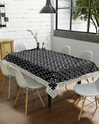 Jainco Decor PVC, Plastic 4 Seater Floral Table Cover(Grey, Black)