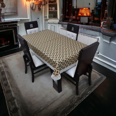 kashtu Printed 2 Seater Table Cover(Brown, Polyester)