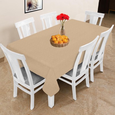 OASIS Solid 6 Seater Table Cover(Beige, Cotton)
