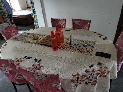 MANGERAM Cotton 6 Seater Floral Table Cover(Multicolor)