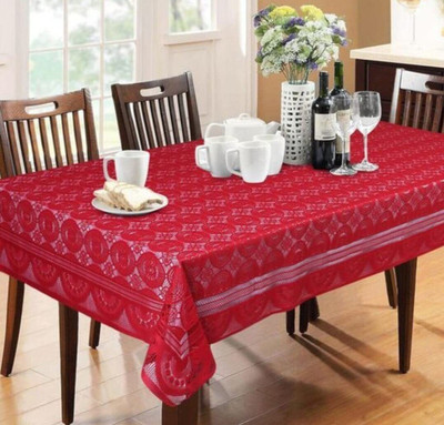 Creadcraft Solid 4 Seater Table Cover(Multicolor, Polyester)