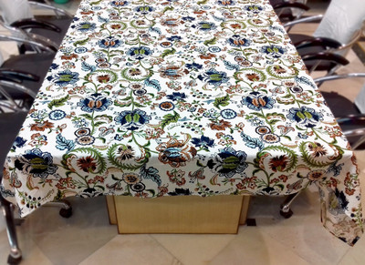 RajoDyana Printed 6 Seater Table Cover(Multicolor, Cotton)