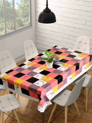 KUBER INDUSTRIES Checkered 6 Seater Table Cover(Multicolor, PVC)