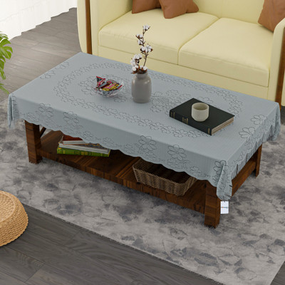 HOMESTIC Self Design 4 Seater Table Cover(Grey, Cotton)