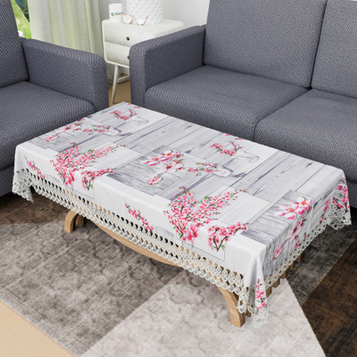 KUBER INDUSTRIES Self Design 4 Seater Table Cover(Grey, PVC)