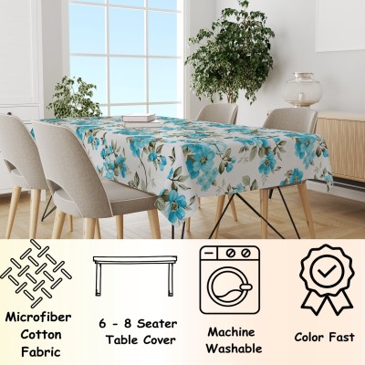 Mega Cart Home Printed 8 Seater Table Cover(Multicolor, Cotton)