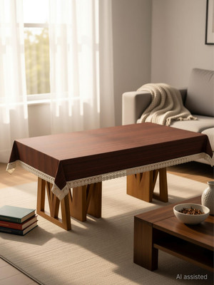 SVASTI PVC 4 Seater Printed Table Cover(Brown)