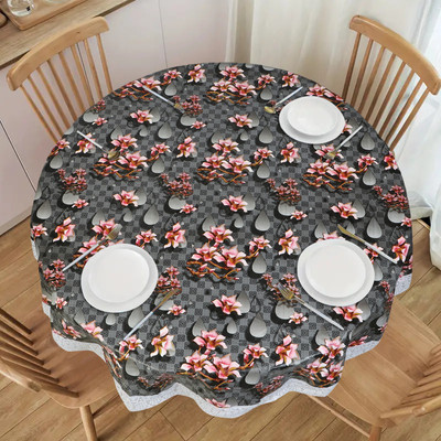 Flipkart SmartBuy Printed 4 Seater Table Cover(Black, PVC)
