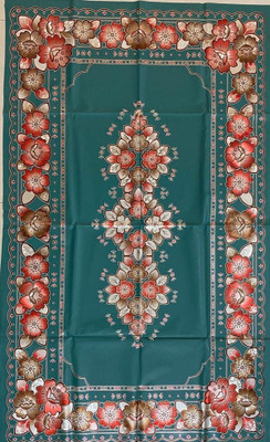 SHRI MAHAVIR IMPEX Floral 2 Seater Table Cover(Green, Polyester)