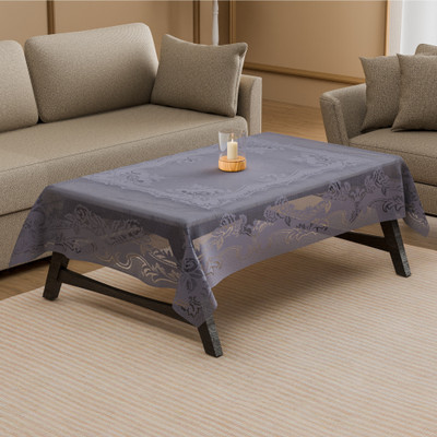 KUBER INDUSTRIES Self Design 4 Seater Table Cover(Grey, Cotton)