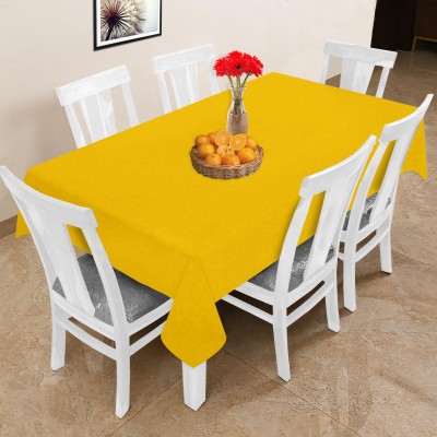 OASIS Solid 6 Seater Table Cover(Yellow, Cotton)
