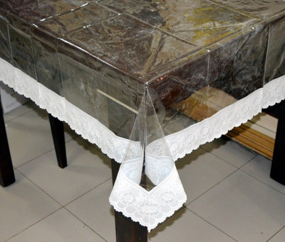 RDRINDUSTRIE Self Design 8 Seater Table Cover(White, PVC)
