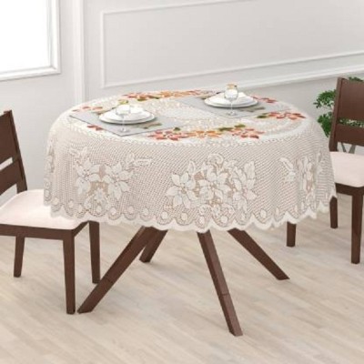 croox Floral 2 Seater Table Cover(Yellow, Cotton)