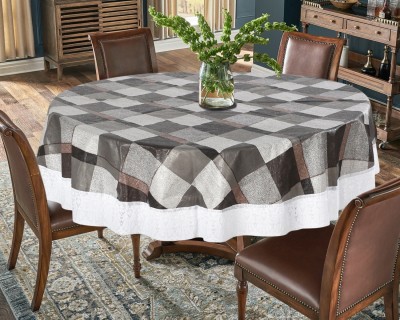 The Furnishing Tree Self Design 8 Seater Table Cover(Brown, PVC)